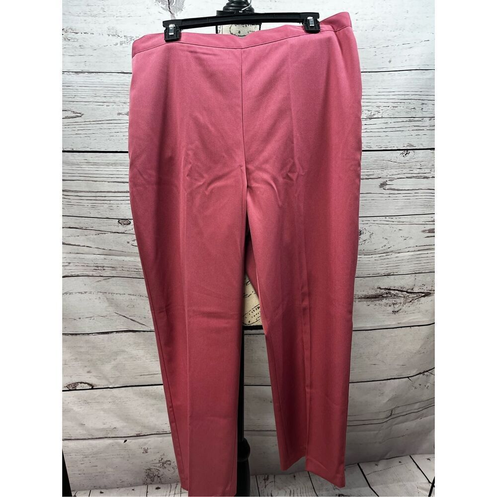 Alfred Dunner Women's Classic Fit Pants Rose Pink Elastic Waist Size 16